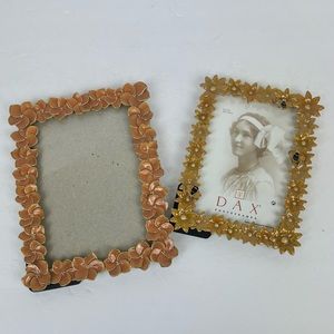 Pair of floral & bee enameled picture frames4X6/5X7